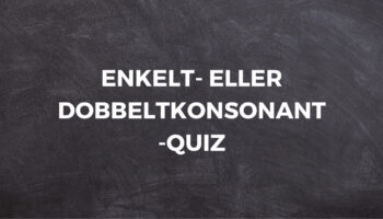 ENKELT- ELLER DOBBELTKONSONANT-QUIZ # 1 1